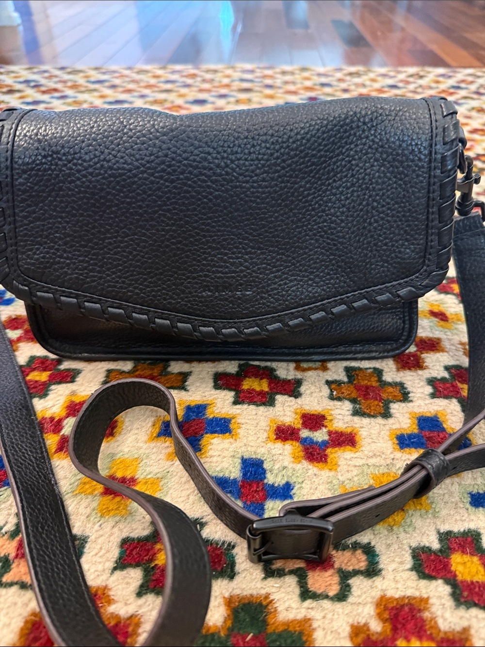 Aimee Kestenberg Black Pebbled Leather Crossbody Bag